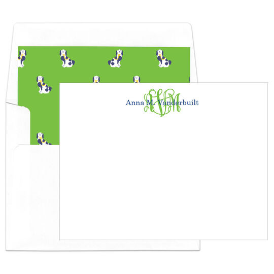 Script Monogram Flat Note Cards